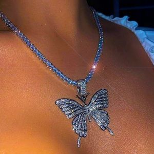 BUTTERFLY PENDANT WITH CUBAN ICED OUT CHAIN